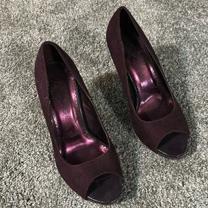 Rampage plum colored, open toe heels!